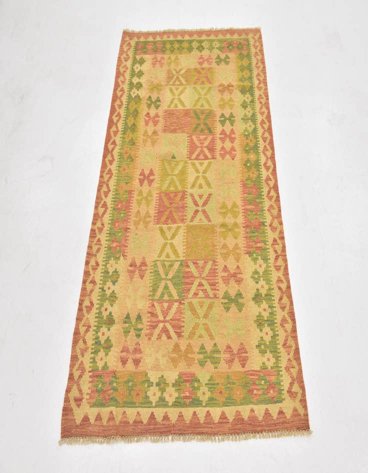 Detail image of  3' x 4' 9  Hand Woven Kilim Waziri Wool Rug