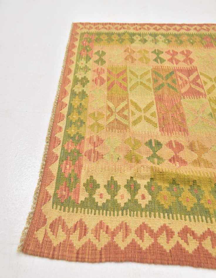 Detail image of  3' x 4' 9  Hand Woven Kilim Waziri Wool Rug