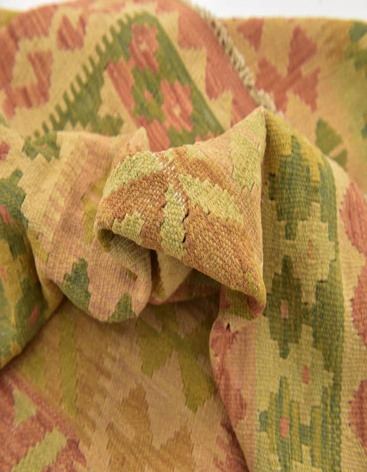 Detail image of  3' x 4' 9  Hand Woven Kilim Waziri Wool Rug