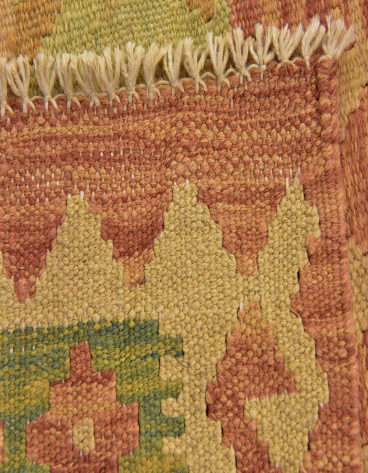 Detail image of  3' x 4' 9  Hand Woven Kilim Waziri Wool Rug