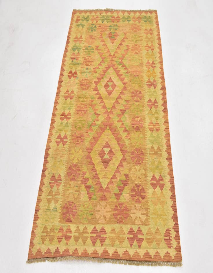 Detail image of  3' 2 x 5'  Hand Woven Kilim Waziri Wool Rug