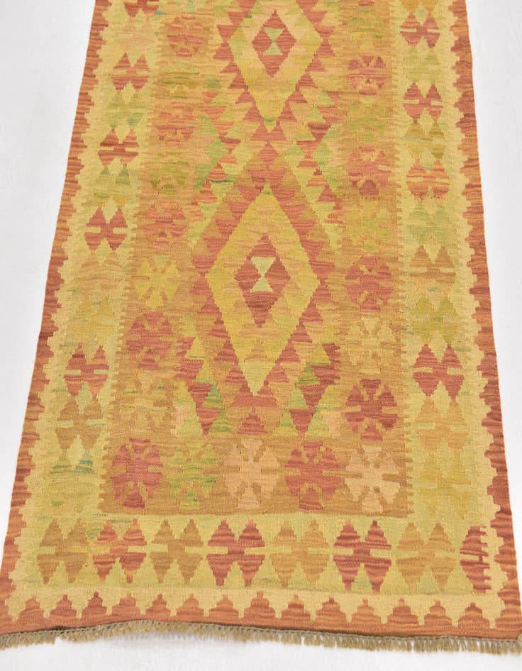 Detail image of  3' 2 x 5'  Hand Woven Kilim Waziri Wool Rug