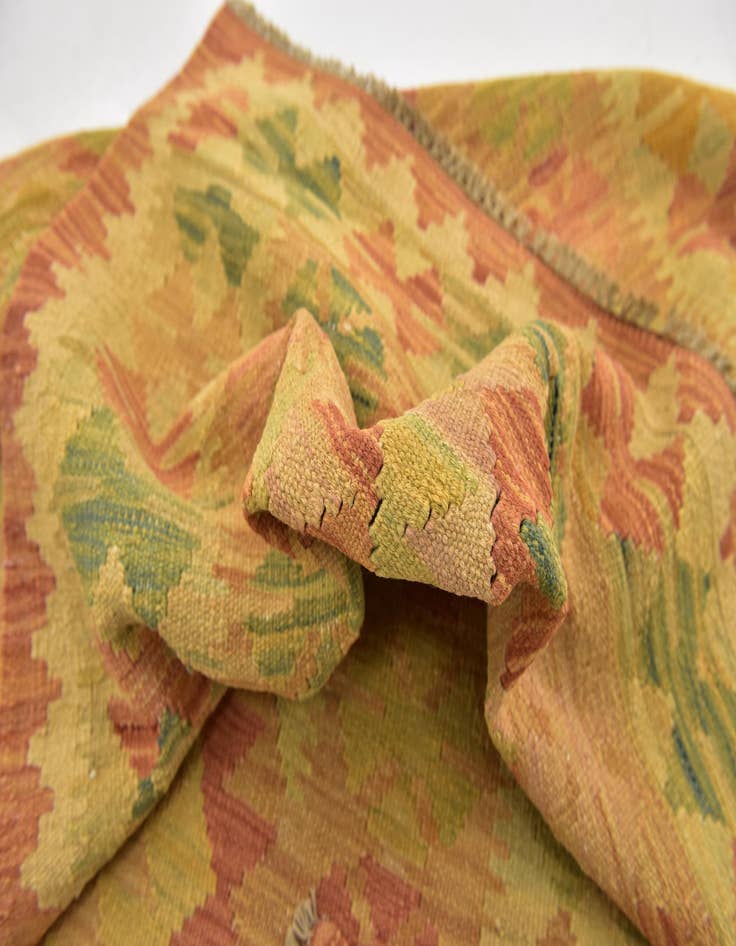 Detail image of  3' 2 x 5'  Hand Woven Kilim Waziri Wool Rug