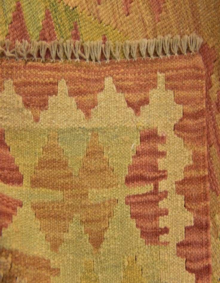 Detail image of  3' 2 x 5'  Hand Woven Kilim Waziri Wool Rug