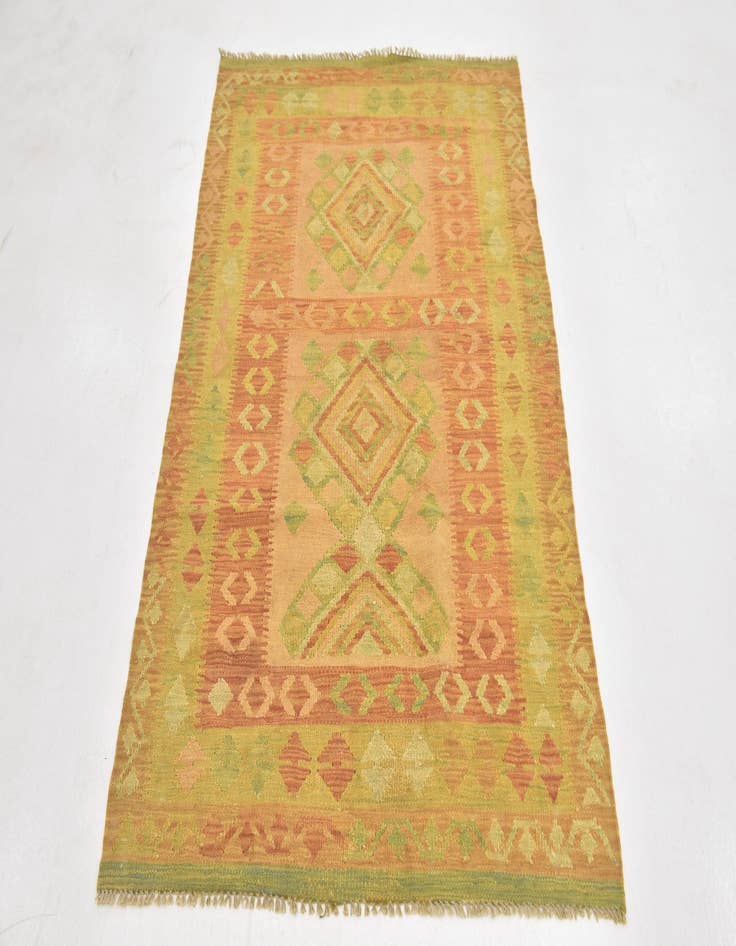 Detail image of  3' 3 x 5'  Hand Woven Kilim Waziri Wool Rug