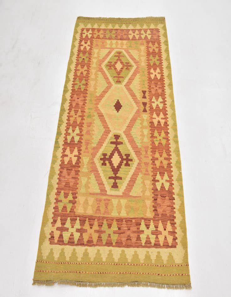 Detail image of  3' 2 x 5'  Hand Woven Kilim Waziri Wool Rug