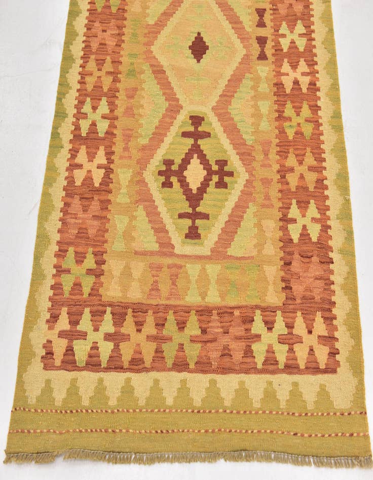 Detail image of  3' 2 x 5'  Hand Woven Kilim Waziri Wool Rug