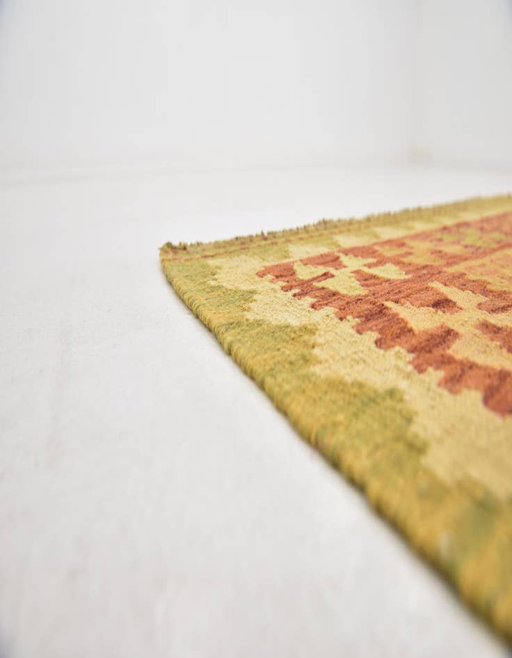 Detail image of  3' 2 x 5'  Hand Woven Kilim Waziri Wool Rug