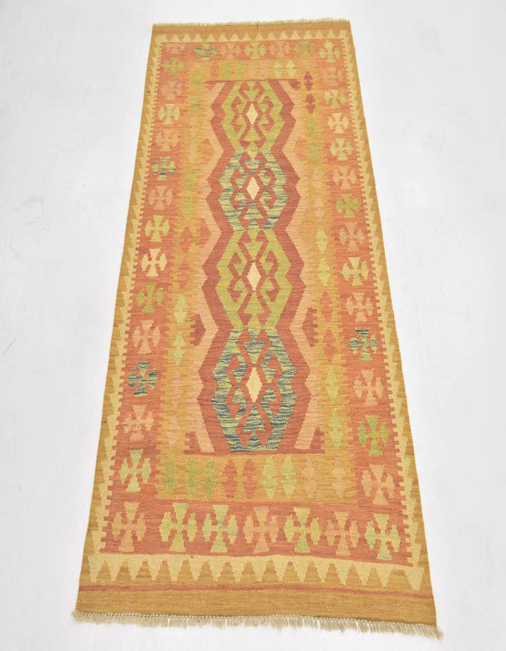 Detail image of  3' 2 x 5'  Hand Woven Kilim Waziri Wool Rug