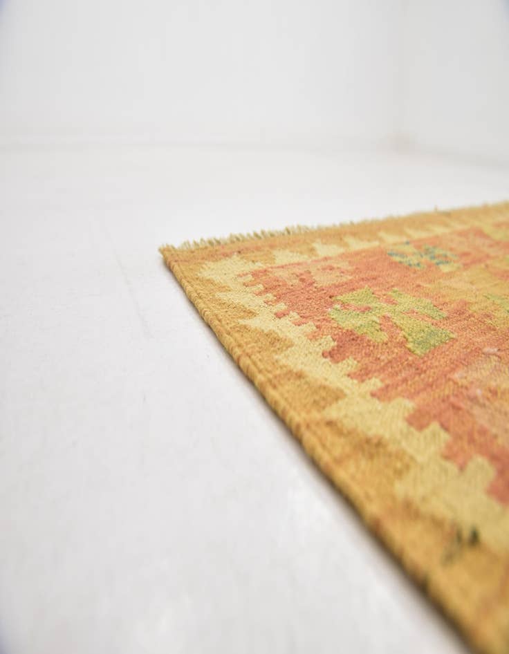 Detail image of  3' 2 x 5'  Hand Woven Kilim Waziri Wool Rug