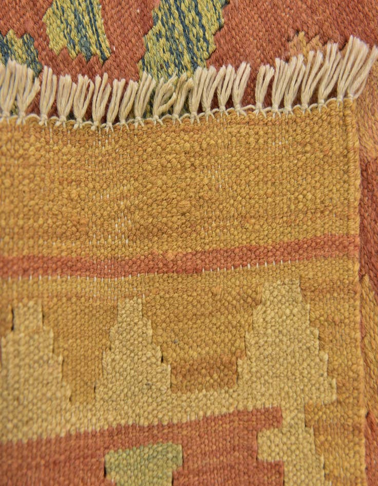 Detail image of  3' 2 x 5'  Hand Woven Kilim Waziri Wool Rug