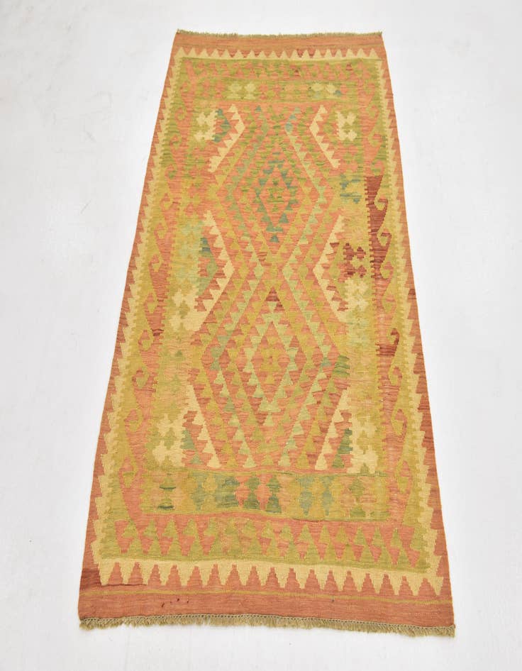 Detail image of  3' 4 x 4' 10  Hand Woven Kilim Waziri Wool Rug