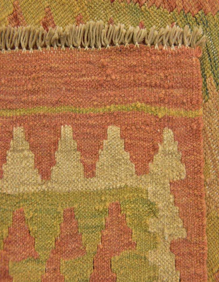 Detail image of  3' 4 x 4' 10  Hand Woven Kilim Waziri Wool Rug
