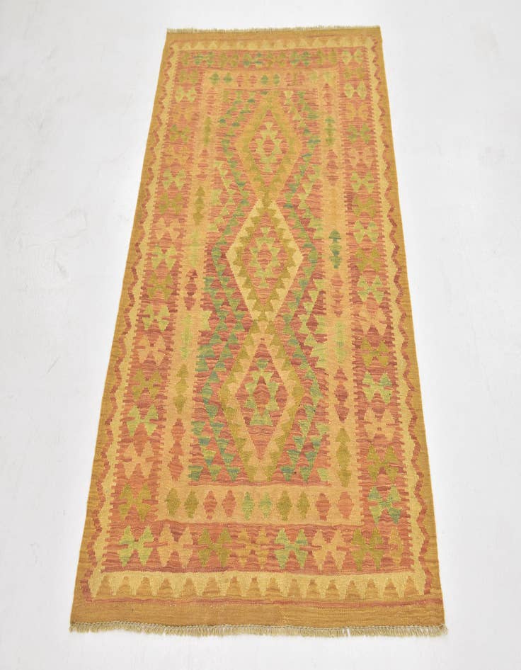 Detail image of  3' 3 x 5'  Hand Woven Kilim Waziri Wool Rug