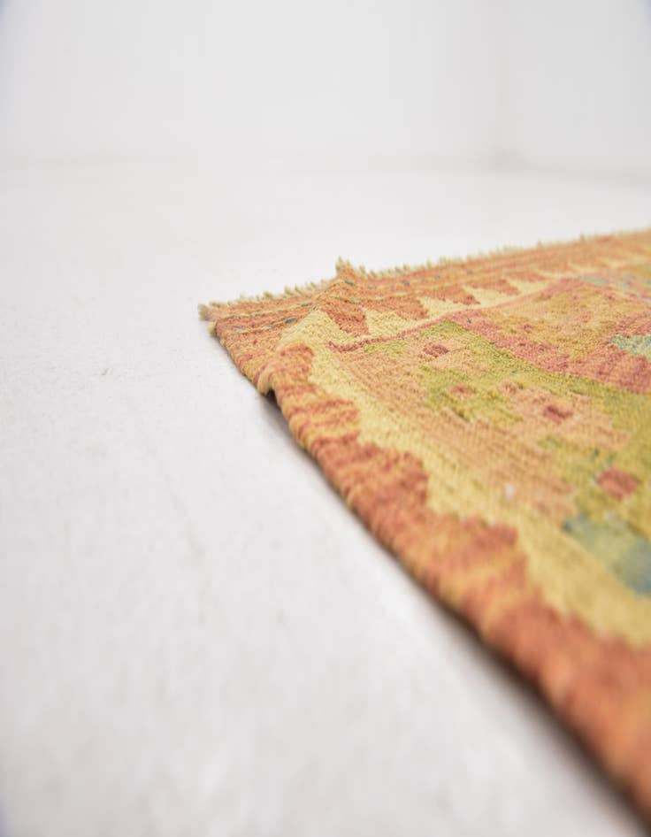 Detail image of  3' 5 x 5'  Hand Woven Kilim Waziri Wool Rug