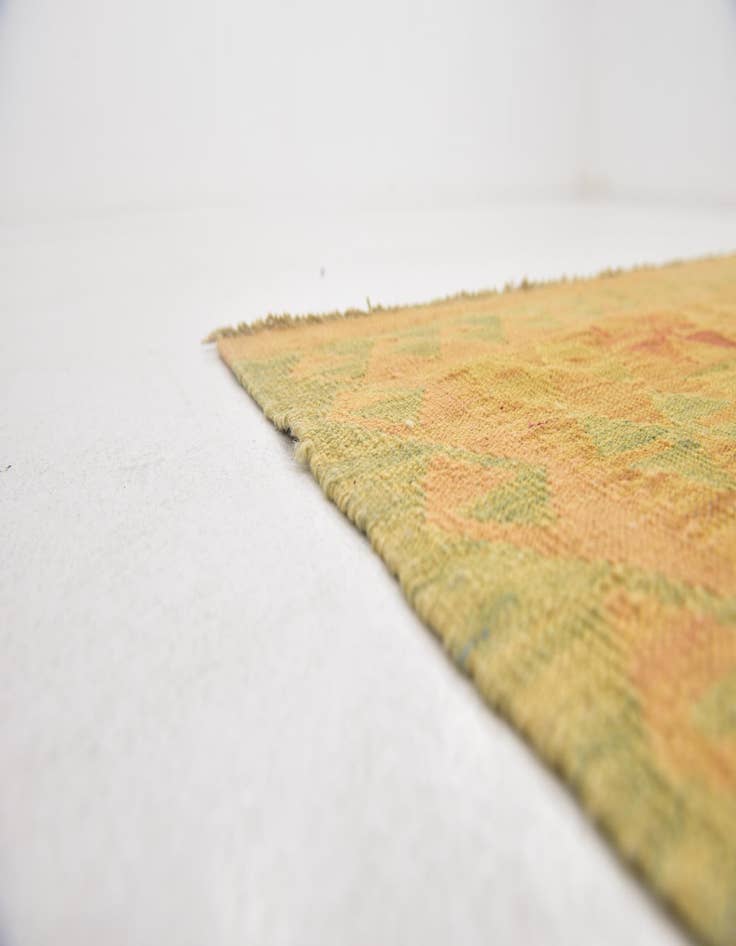 Detail image of  3' 5 x 5'  Hand Woven Kilim Waziri Wool Rug