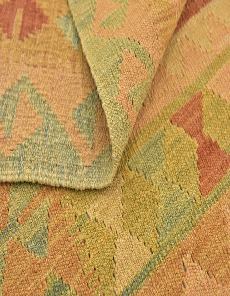 Detail image of  3' 5 x 5'  Hand Woven Kilim Waziri Wool Rug