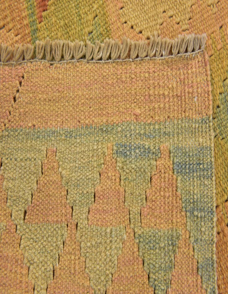 Detail image of  3' 5 x 5'  Hand Woven Kilim Waziri Wool Rug