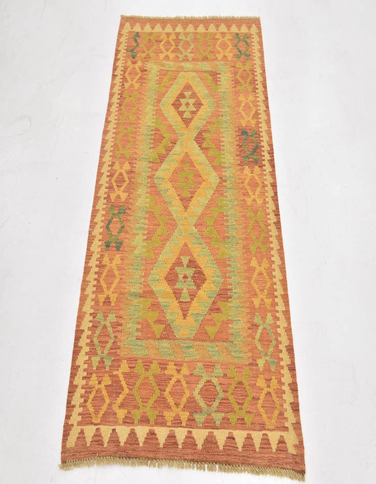 Detail image of  2' 10 x 4' 10  Hand Woven Kilim Waziri Wool Rug