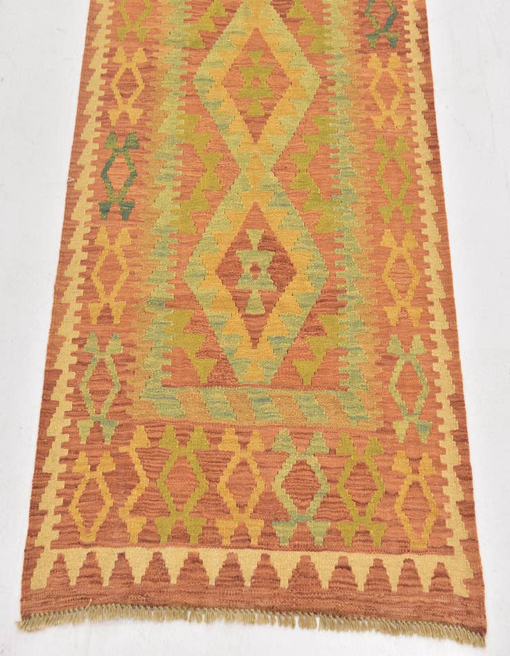 Detail image of  2' 10 x 4' 10  Hand Woven Kilim Waziri Wool Rug