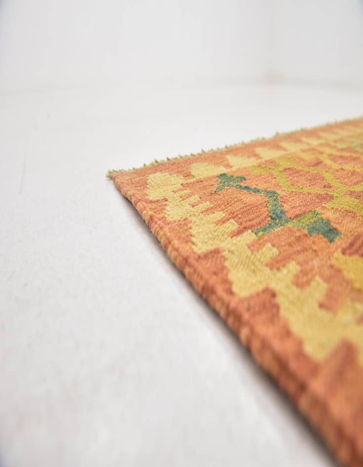 Detail image of  2' 10 x 4' 10  Hand Woven Kilim Waziri Wool Rug