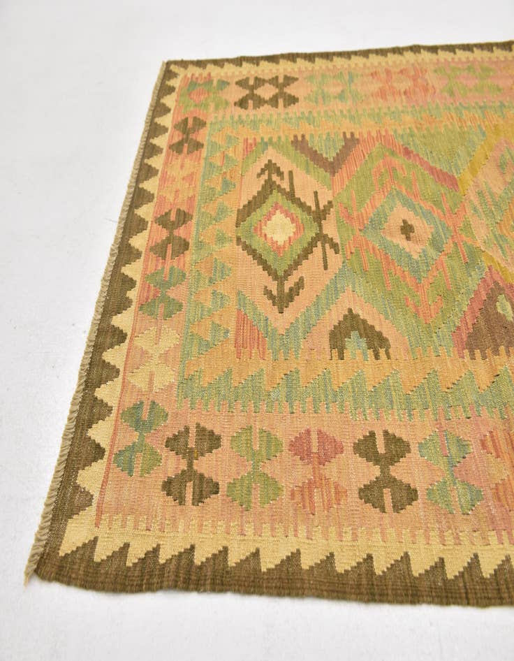 Detail image of  3' x 5'  Hand Woven Kilim Waziri Wool Rug