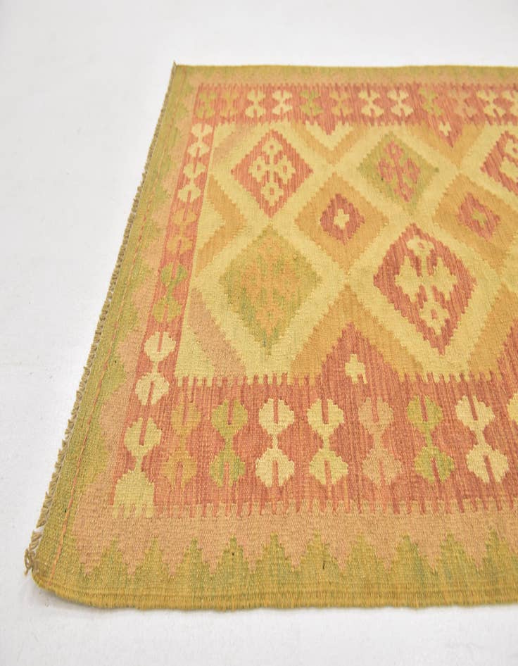 Detail image of  3' x 4' 9  Hand Woven Kilim Waziri Wool Rug