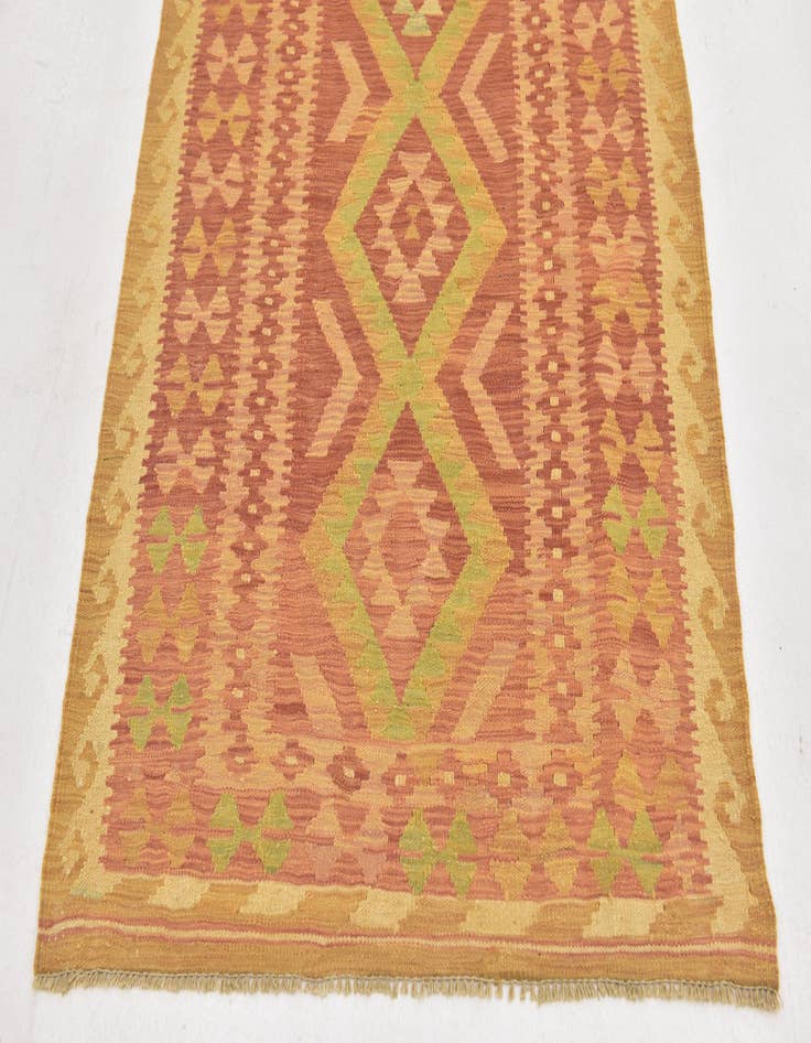 Detail image of  3' 2 x 5'  Hand Woven Kilim Waziri Wool Rug