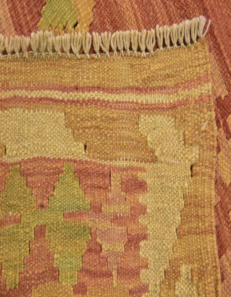 Detail image of  3' 2 x 5'  Hand Woven Kilim Waziri Wool Rug