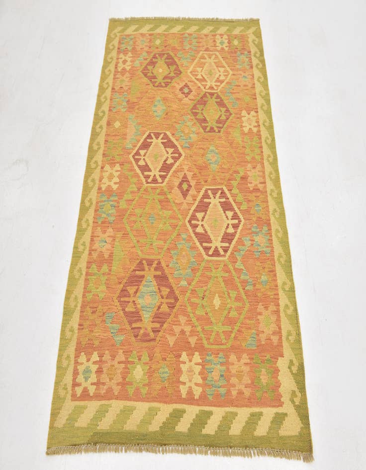 Detail image of  3' 3 x 5'  Hand Woven Kilim Waziri Wool Rug