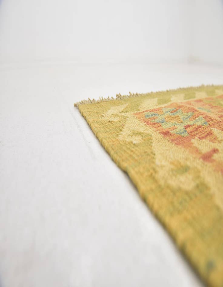 Detail image of  3' 3 x 5'  Hand Woven Kilim Waziri Wool Rug