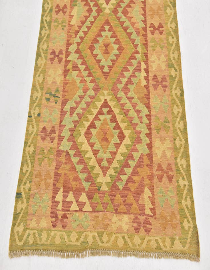 Detail image of  3' 2 x 5'  Hand Woven Kilim Waziri Wool Rug