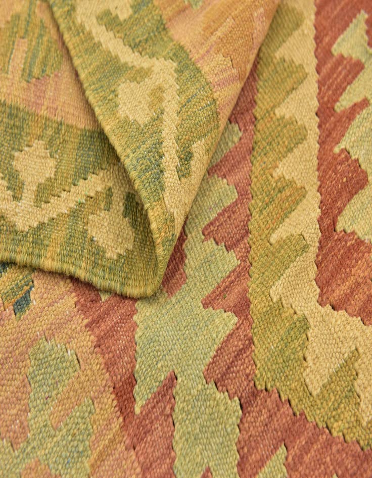 Detail image of  3' 2 x 5'  Hand Woven Kilim Waziri Wool Rug