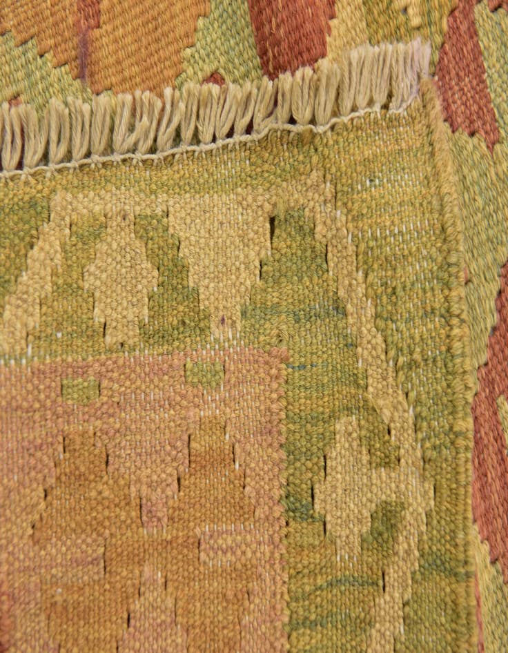 Detail image of  3' 2 x 5'  Hand Woven Kilim Waziri Wool Rug