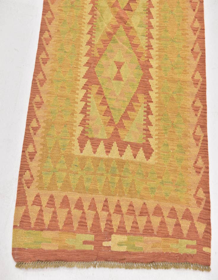 Detail image of  2' 8 x 4' 2  Hand Woven Kilim Waziri Wool Rug