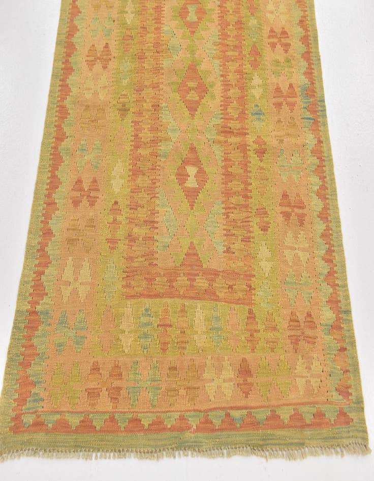 Detail image of  3' 2 x 5'  Hand Woven Kilim Waziri Wool Rug