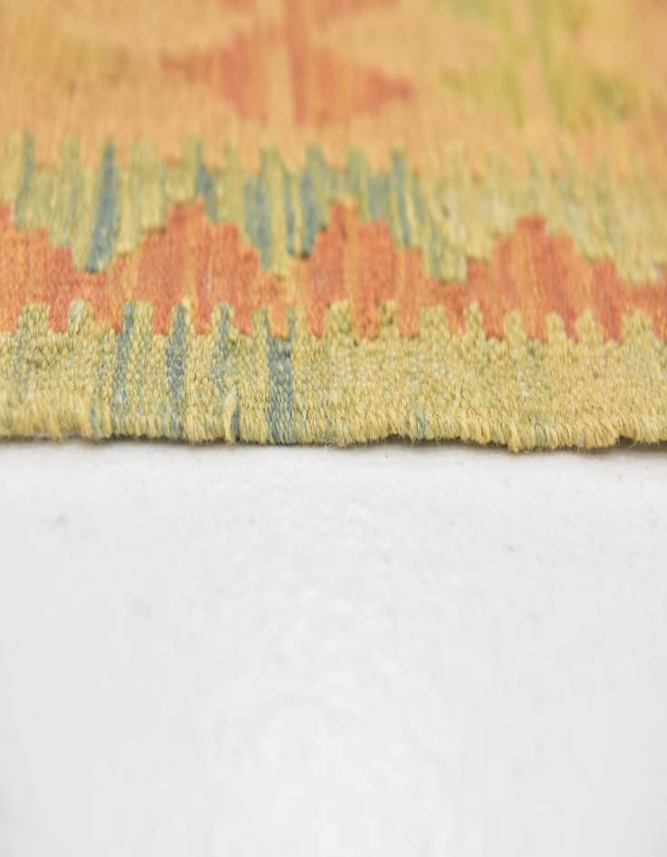 Detail image of  3' 2 x 5'  Hand Woven Kilim Waziri Wool Rug