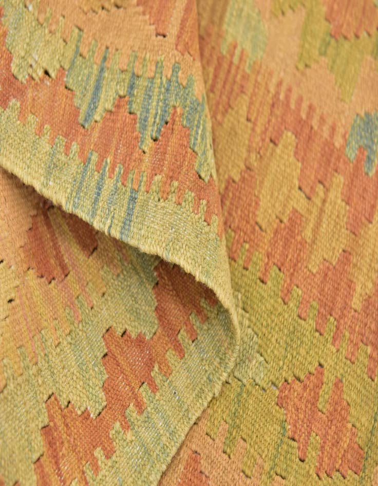 Detail image of  3' 2 x 5'  Hand Woven Kilim Waziri Wool Rug