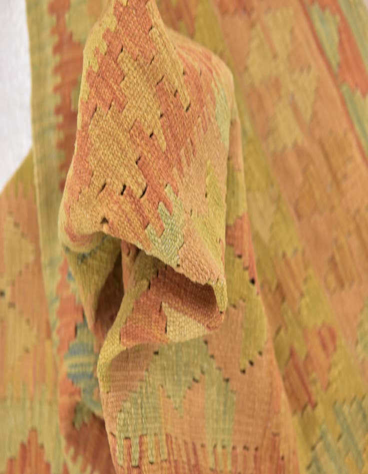 Detail image of  3' 2 x 5'  Hand Woven Kilim Waziri Wool Rug