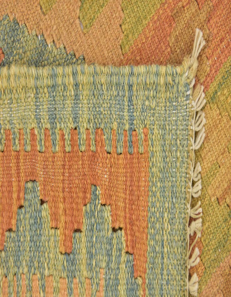 Detail image of  3' 2 x 5'  Hand Woven Kilim Waziri Wool Rug