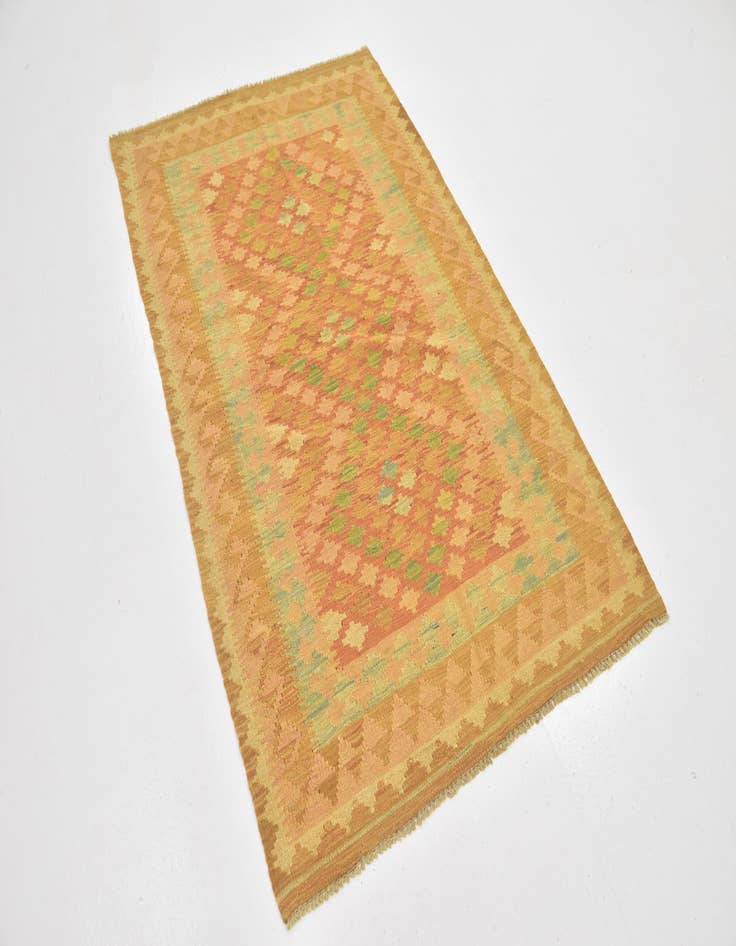 Detail image of  3' 3 x 5' 2  Hand Woven Kilim Waziri Wool Rug