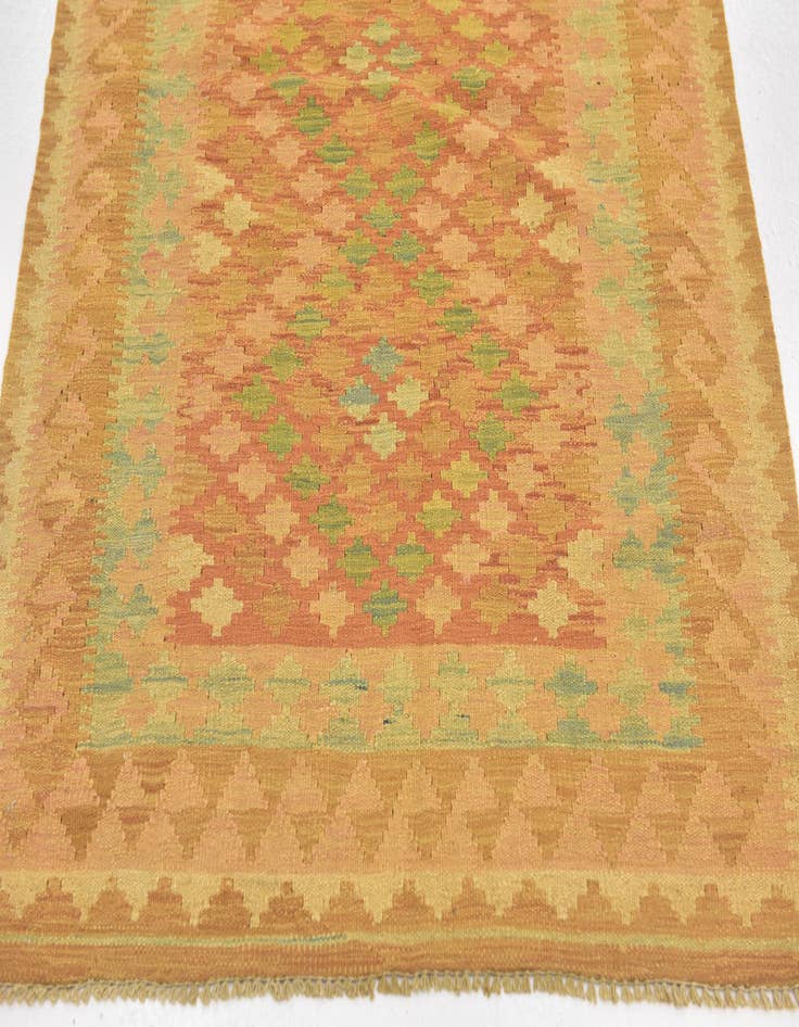 Detail image of  3' 3 x 5' 2  Hand Woven Kilim Waziri Wool Rug