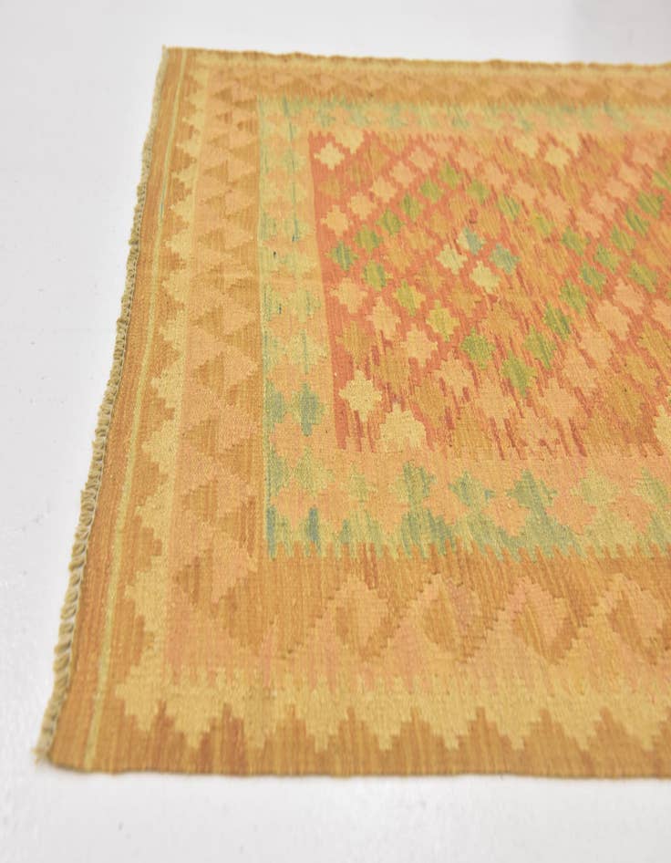 Detail image of  3' 3 x 5' 2  Hand Woven Kilim Waziri Wool Rug