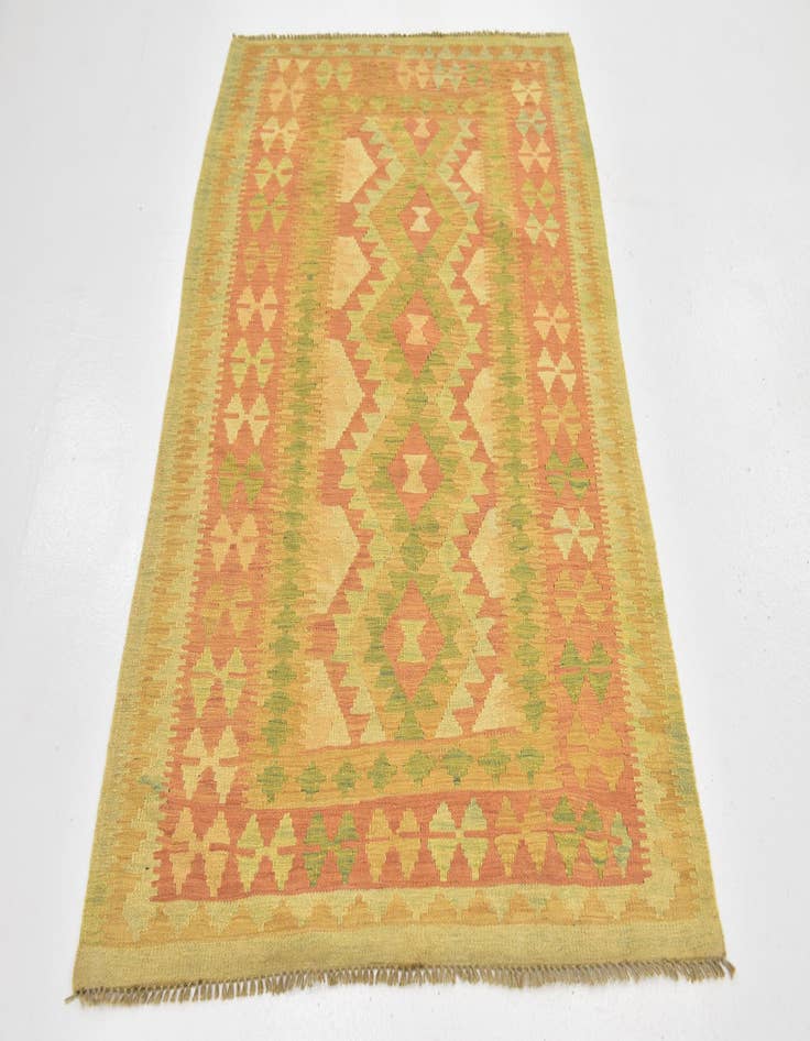 Detail image of  3' 4 x 5' 3  Hand Woven Kilim Waziri Wool Rug