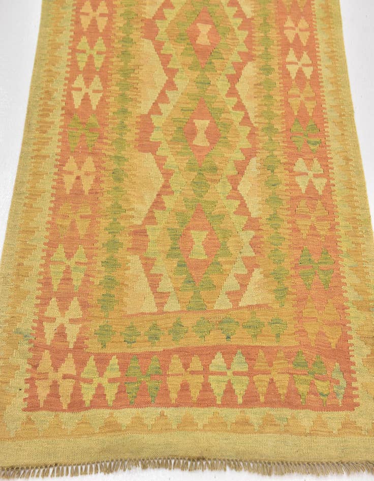 Detail image of  3' 4 x 5' 3  Hand Woven Kilim Waziri Wool Rug