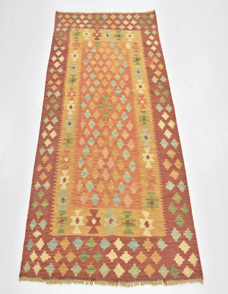 Detail image of  3' 4 x 5'  Hand Woven Kilim Waziri Wool Rug