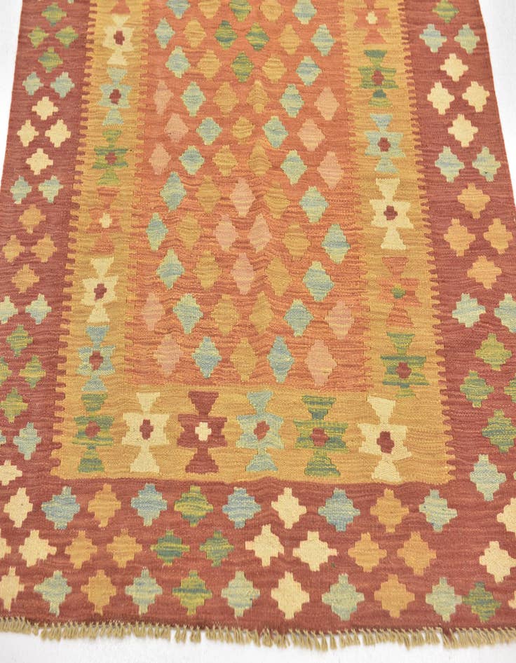 Detail image of  3' 4 x 5'  Hand Woven Kilim Waziri Wool Rug
