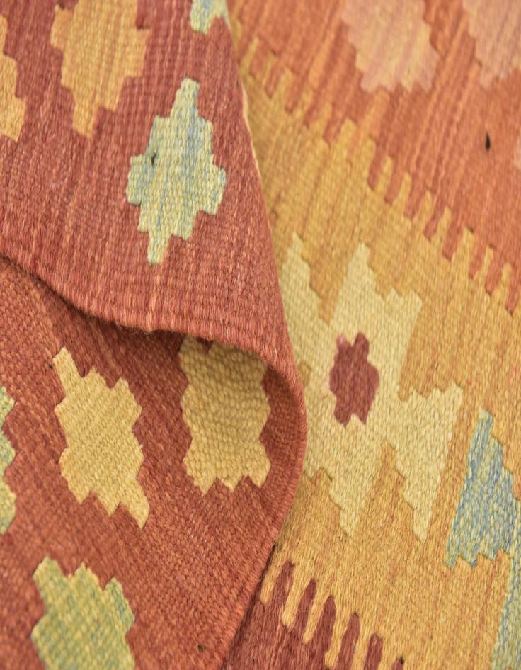 Detail image of  3' 4 x 5'  Hand Woven Kilim Waziri Wool Rug