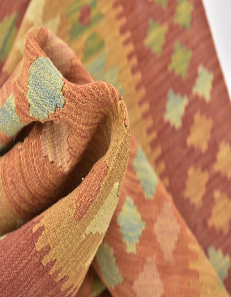 Detail image of  3' 4 x 5'  Hand Woven Kilim Waziri Wool Rug