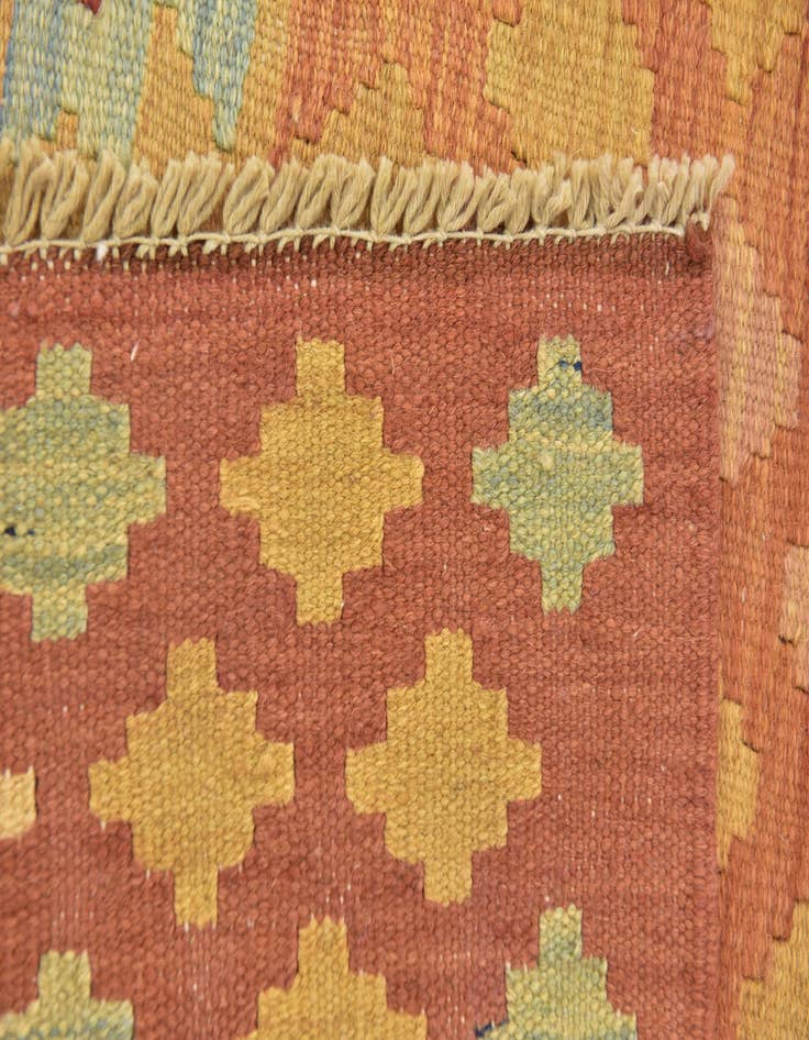 Detail image of  3' 4 x 5'  Hand Woven Kilim Waziri Wool Rug